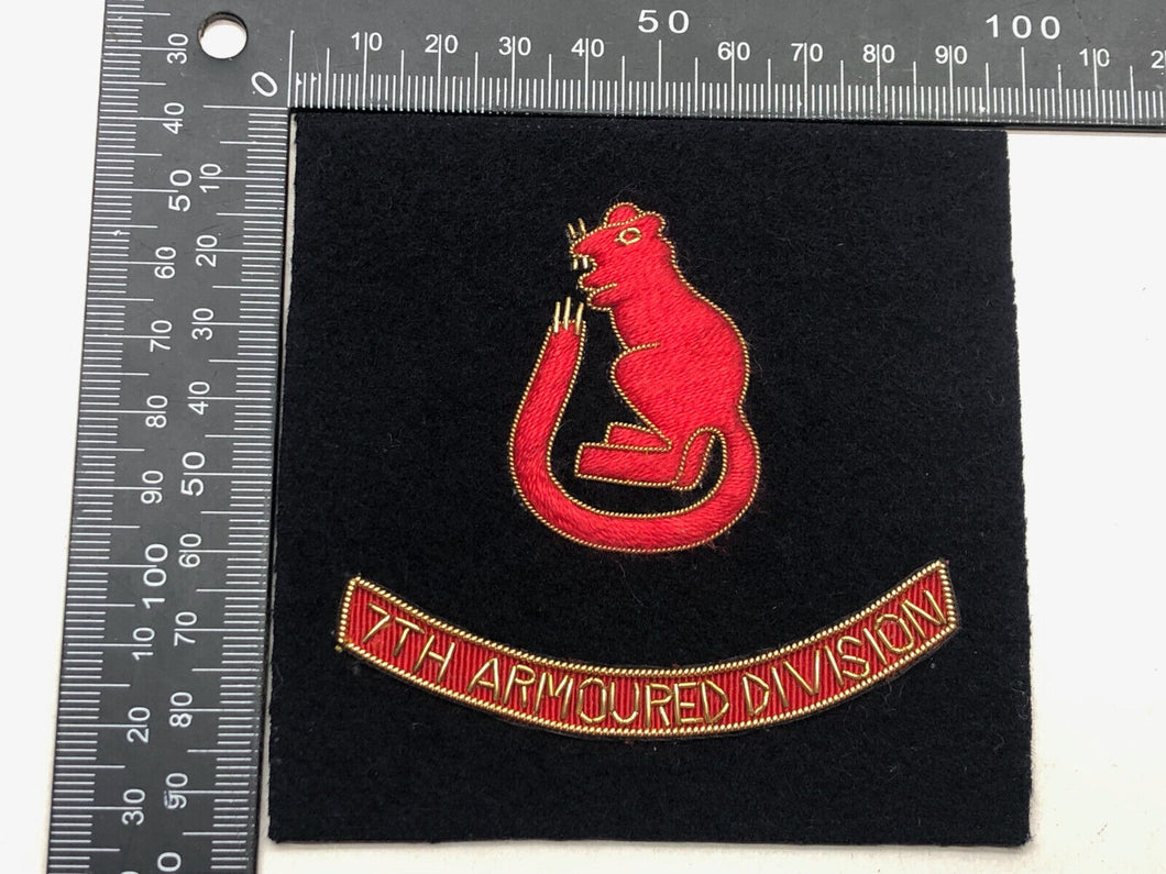 British Army Bullion Embroidered Blazer Badge - 7th Armoured Division