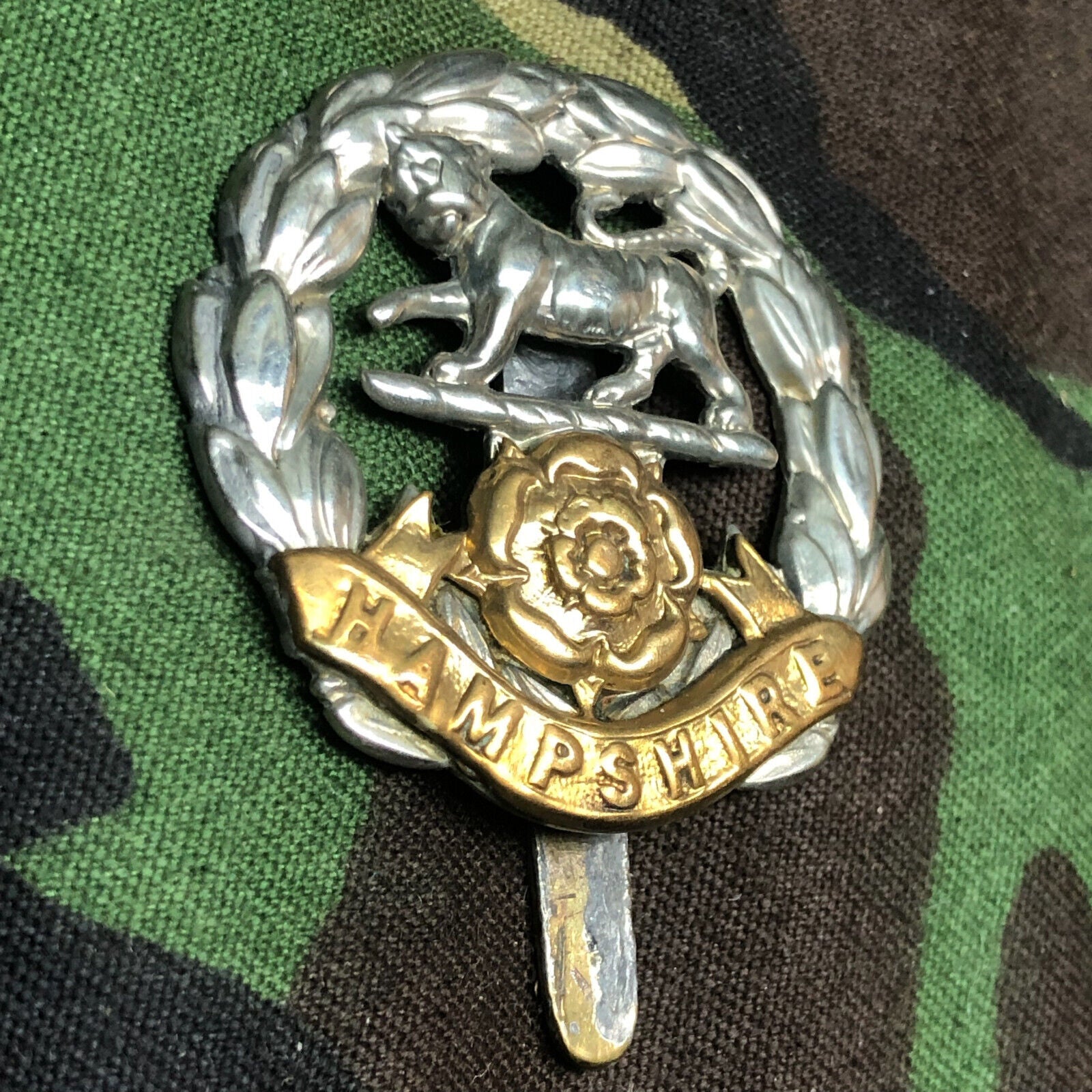 Original WW2 British Army Hampshire Regiment Cap Badge - The Militaria Shop