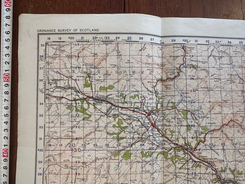 Original WW2 British Army OS Map of Great Britain - Nithsdale & Moffat - The Militaria Shop