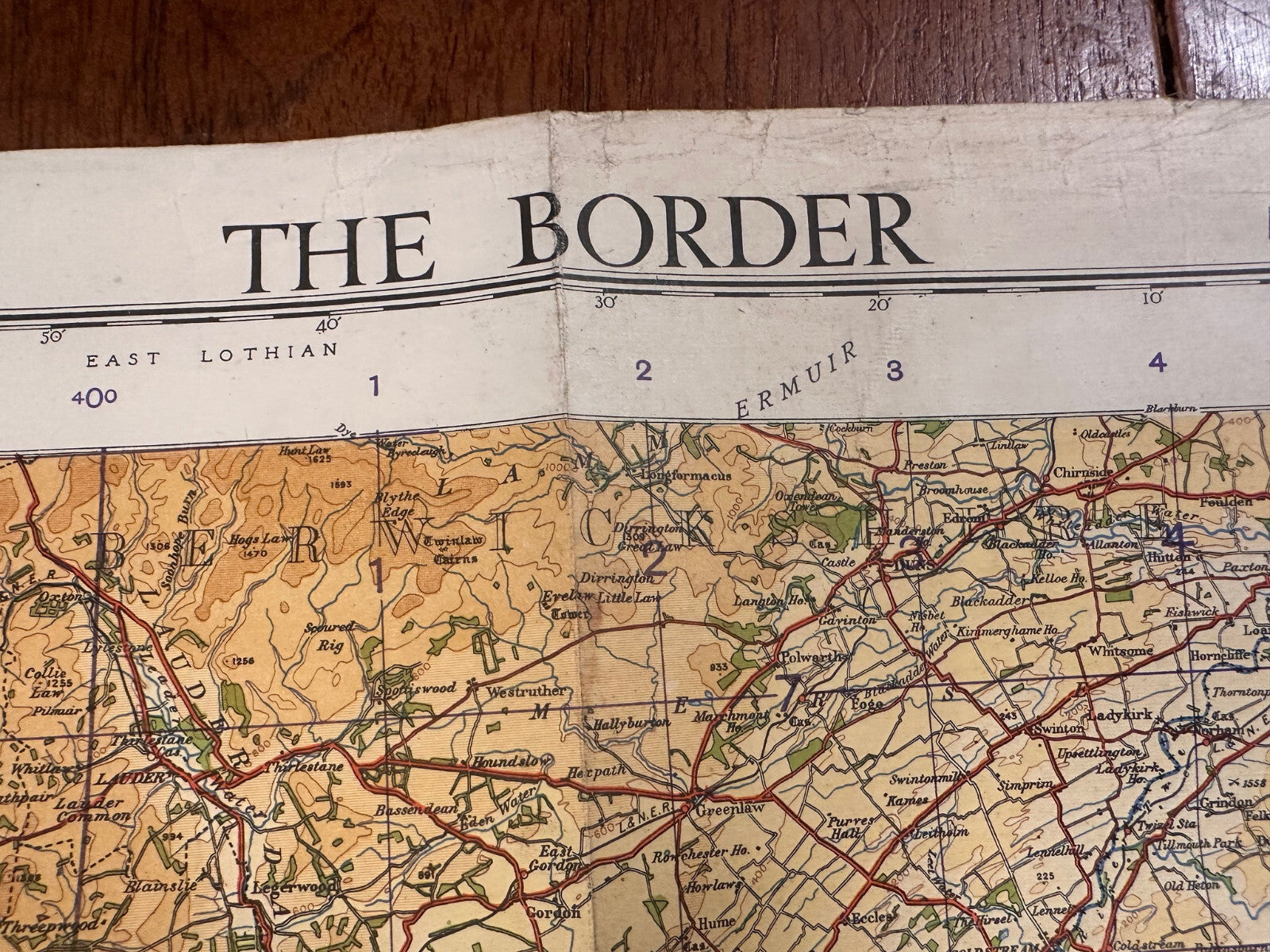 Original WW2 British Army RAF Navy Base Map of England - Border of Scotland - The Militaria Shop