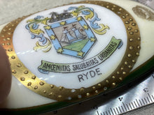 Load image into Gallery viewer, Original Victorian Crested China Ware Ornament / Lid - RYDE - Isle of Wight
