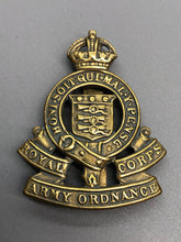 Load image into Gallery viewer, Original WW2 British Army RAOC Royal Army Ordnance Corps Cap Badge
