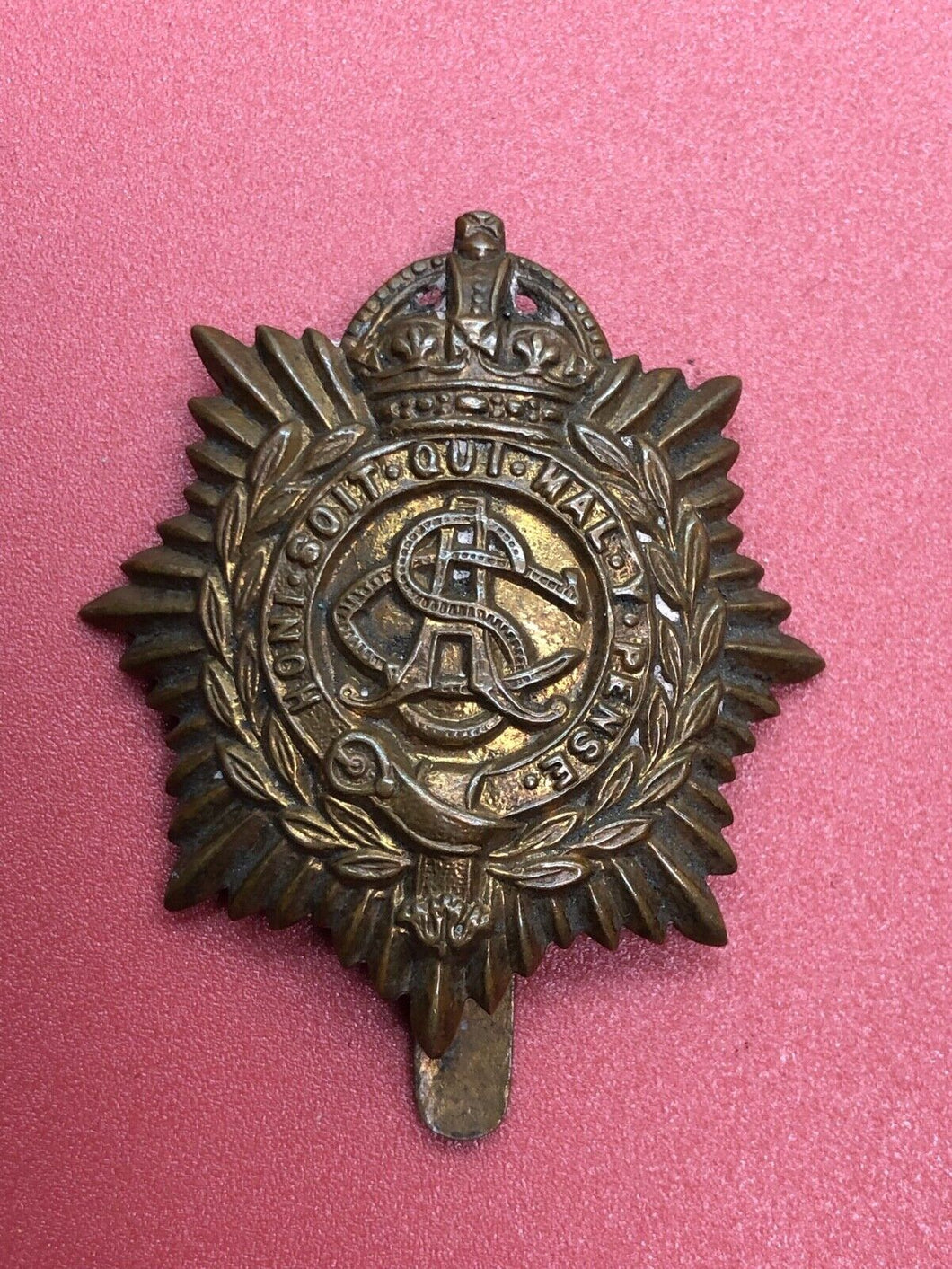 Original WW1 British Army Cap Badge - Royal Army Service Corps - RASC