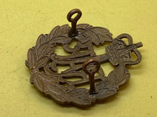 Load image into Gallery viewer, Original Queens Crown RAF Royal Air Force Brass Cap Badge
