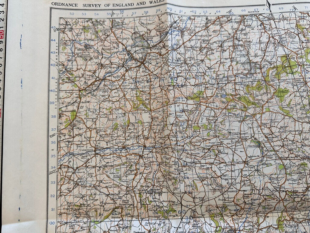 Original WW2 British Army GSGS OS Map of England & Wales - Chard & Axminster - The Militaria Shop