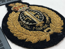 Load image into Gallery viewer, British Army Bullion Embroidered Blazer Badge - Royal Marine Commando
