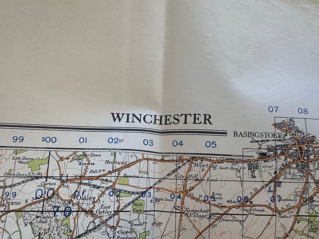 Original WW2 British Army GSGS OS Map of England & Wales - Winchester - The Militaria Shop
