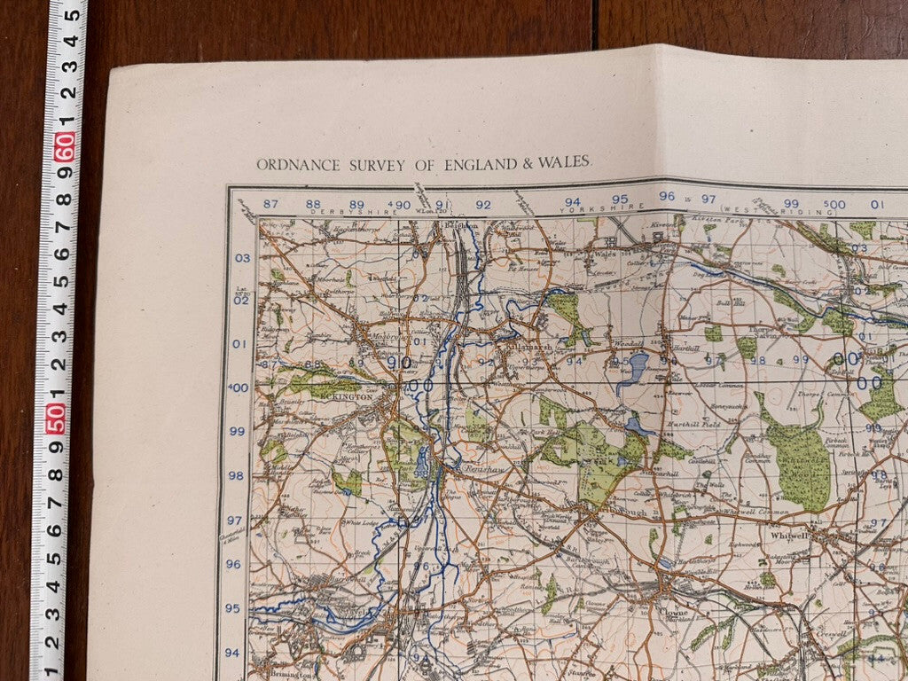 Original WW2 British Army GSGS OS Map of England - The Dukeries - The Militaria Shop