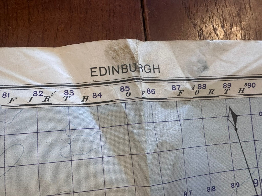 Original WW2 British Army GSGS Map of Scotland - Edinburgh - The Militaria Shop