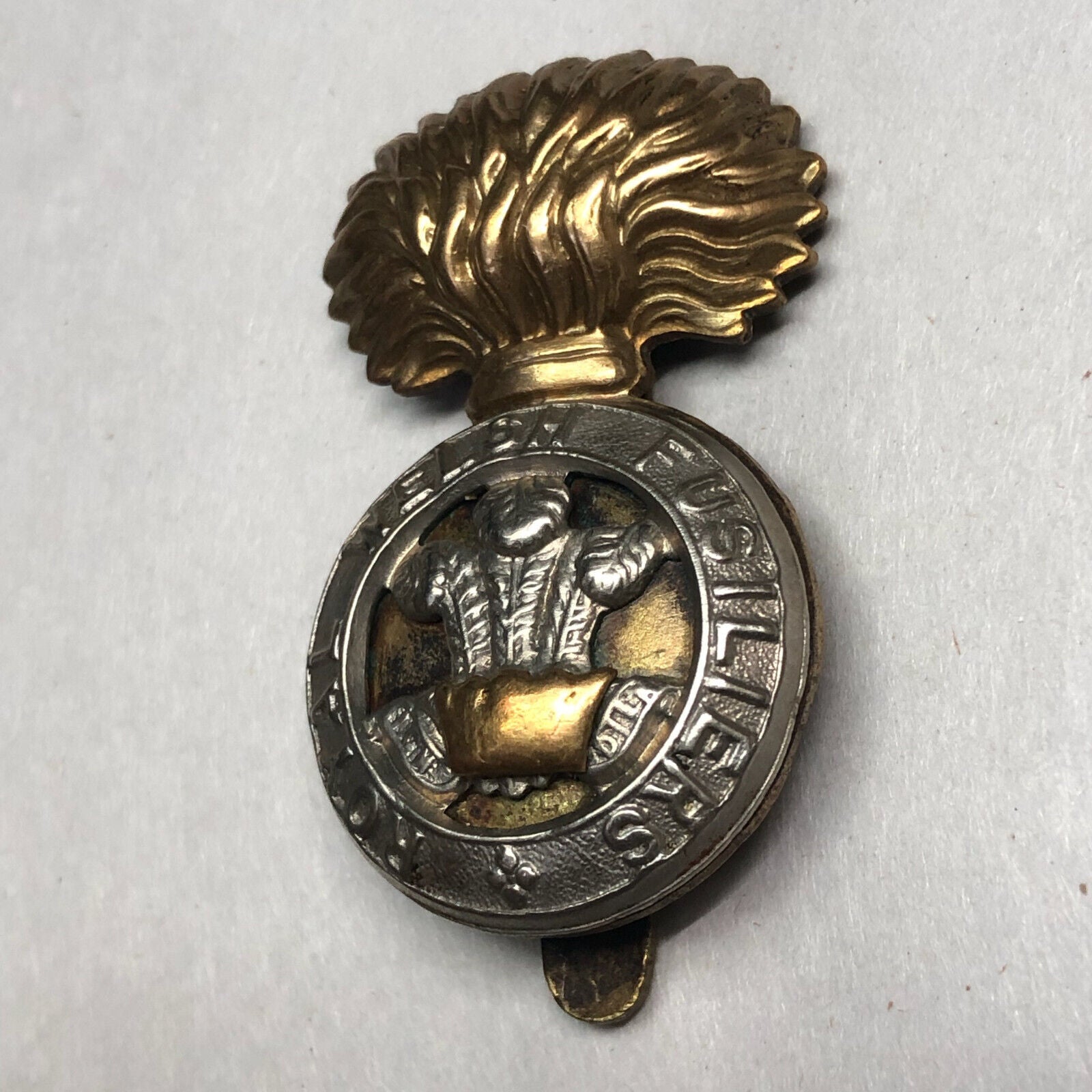 Original WW1 British Army Royal Welch Fusiliers Cap Badge - The Militaria Shop