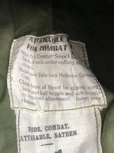 Load image into Gallery viewer, Original British Army Combat Smock Attachable Hood In Sateen 1953 Dated
