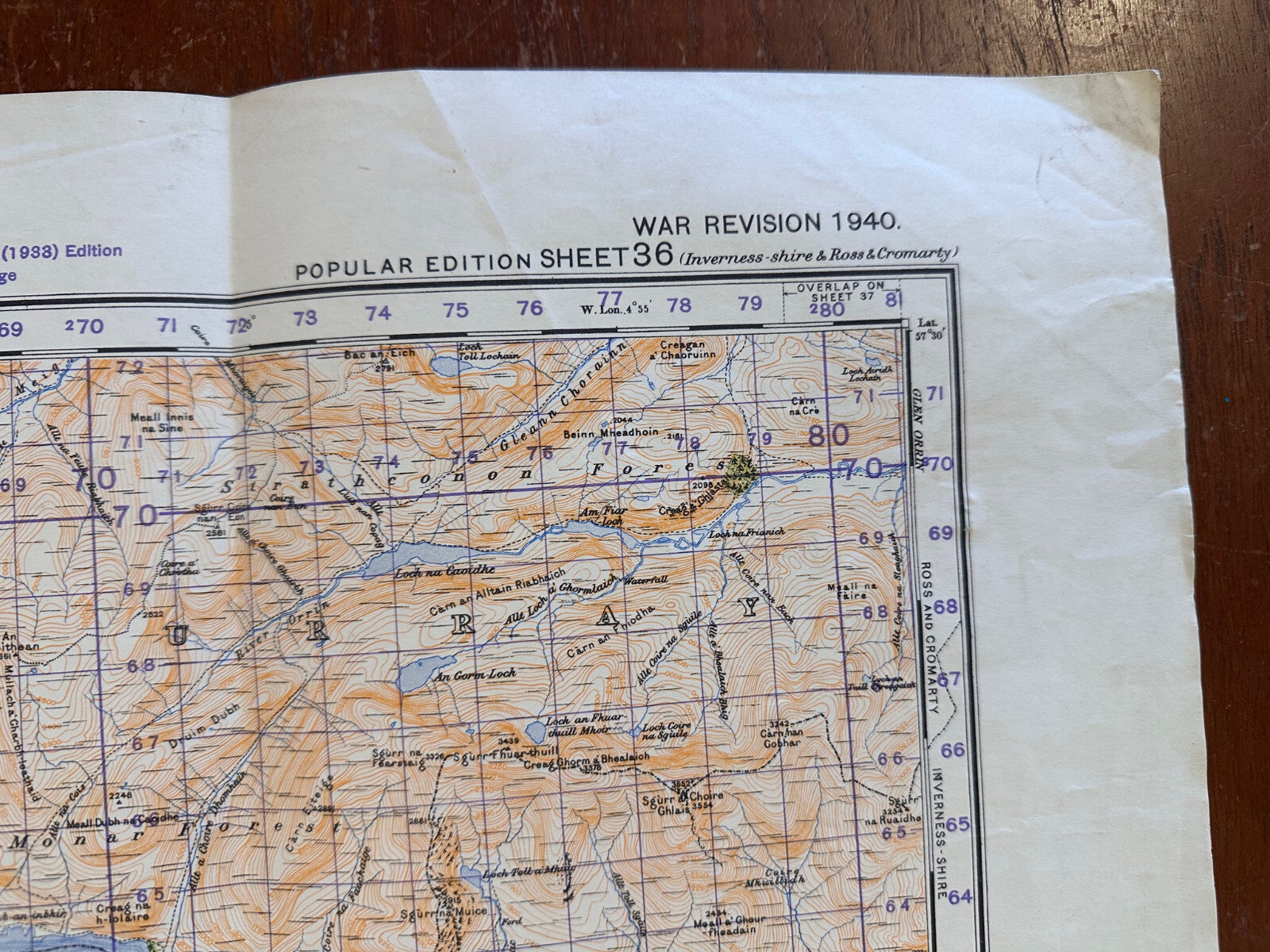 Original WW2 British Army GSGS Map of Scotland - Lochcarron & Dornie - The Militaria Shop
