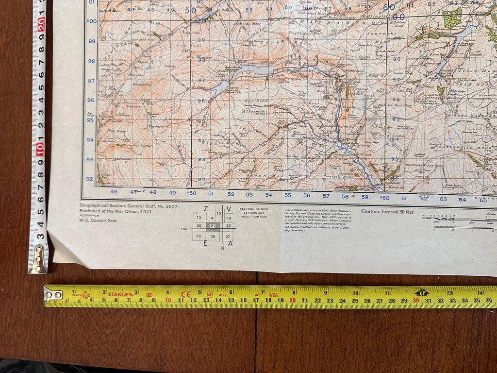 Original WW2 British Army GSGS Os Map of Great Britain - Ripon & Northallerton - The Militaria Shop