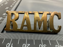 Load image into Gallery viewer, Original WW2 British Army RAMC Royal Army Medical Corps Brass Shoulder Title
