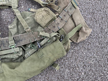 Load image into Gallery viewer, Original British Army 58 Pattern Webbing Rig Set Up - Belt, Pouches, Roll
