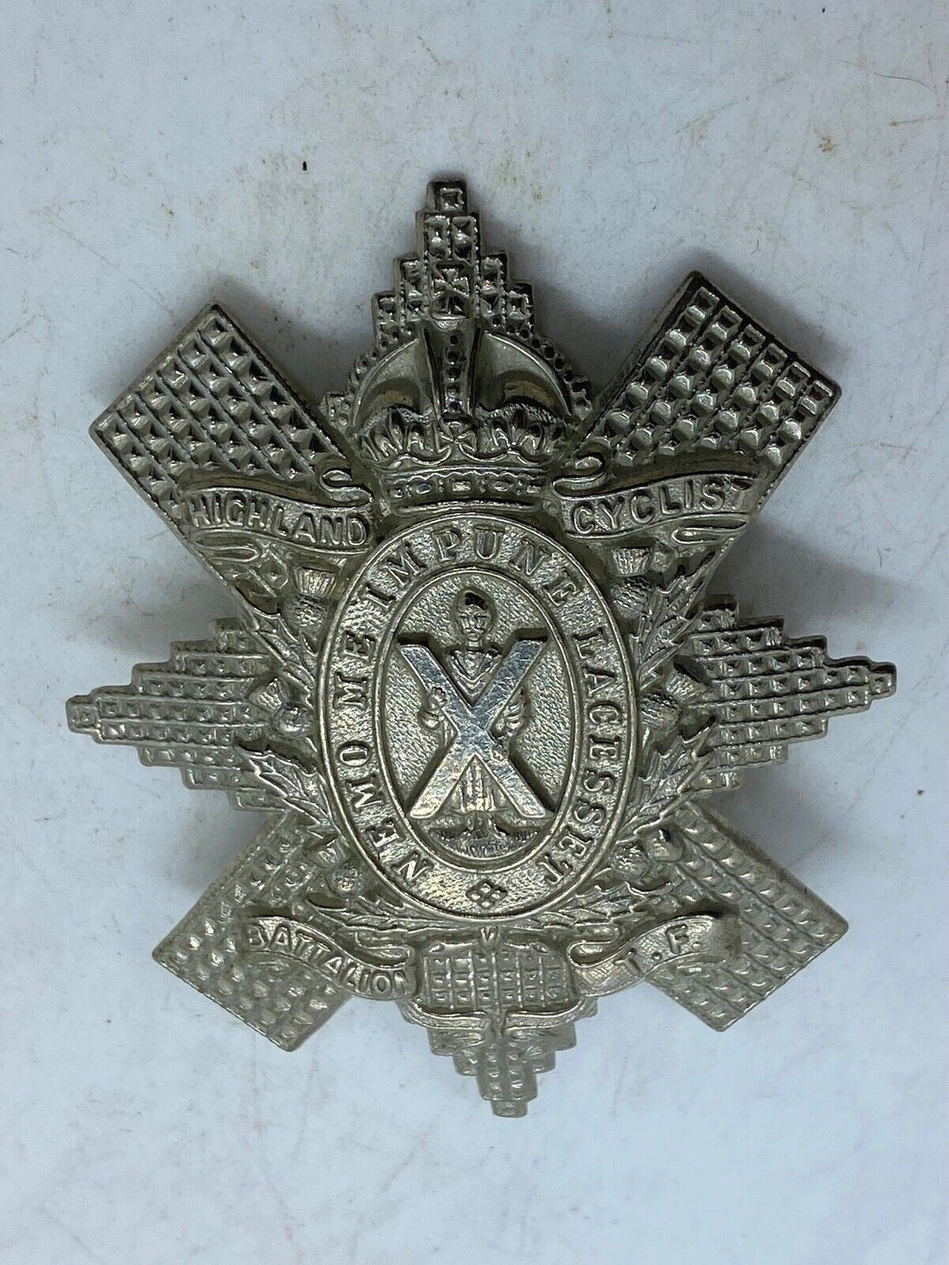 WW1 Highland Cyclist Battalion - Territorial Force Black Watch Cap Badge