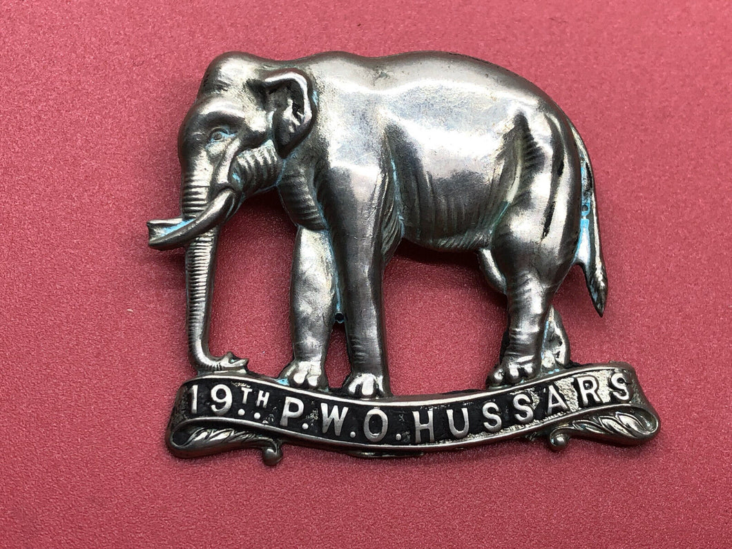 Original WW1 British Army 19th Prince of Wales Own Hussars Cap Badge