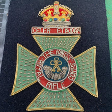 Load image into Gallery viewer, British Army Bullion Embroidered Blazer Badge - Kings Royal Rifle Corps
