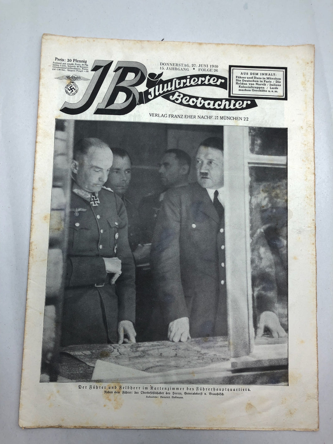 JB Juustrierter Beobachter NSDAP Magazine Original WW2 German - 27 June 1940