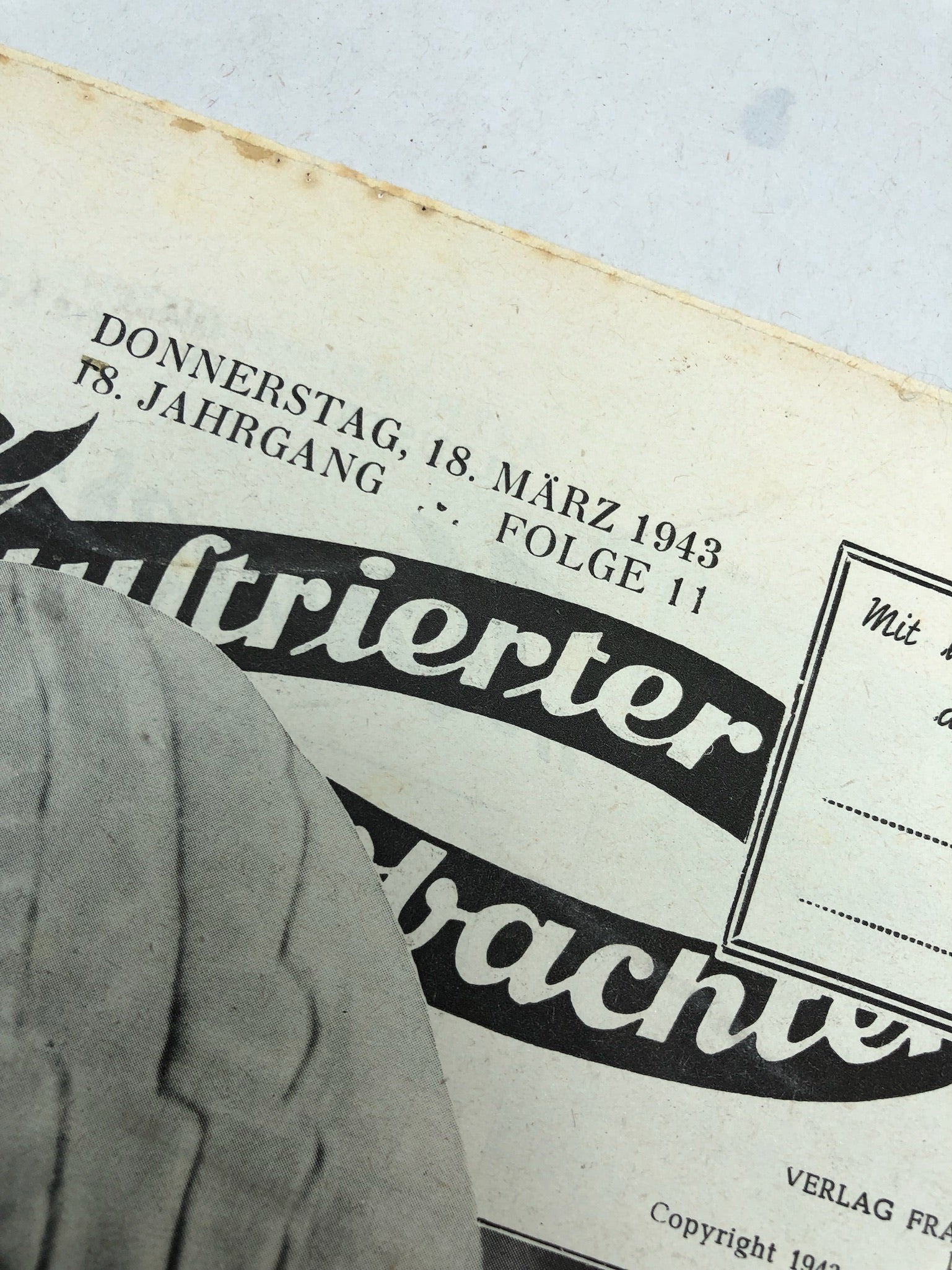 JB Juustrierter Beobachter NSDAP Magazine Original WW2 German - 18 March 1943 - The Militaria Shop