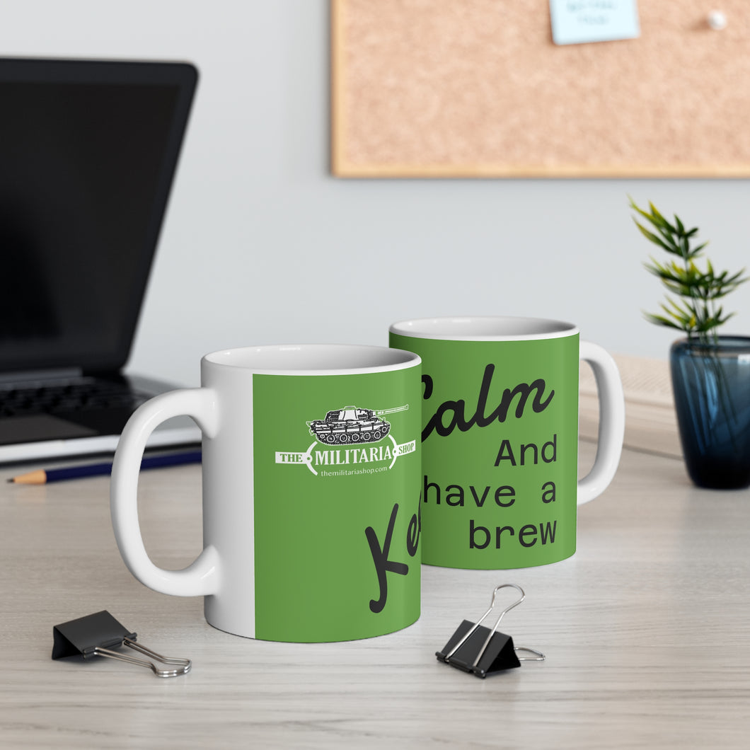 Keep Calm and Have a Brew - Ceramic Coffee Mug, Fun Gift for Coffee Lovers, Motivational Coffee Cup, Home or Office Decor, 11oz & 15oz Sizes