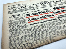 Load image into Gallery viewer, Original WW2 German Nazi Party VOLKISCHER BEOBACHTER Political Newspaper - 12 November 1938
