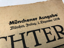 Charger l&#39;image dans la galerie, Original WW2 German Nazi Party VOLKISCHER BEOBACHTER Political Newspaper - 2 December 1938
