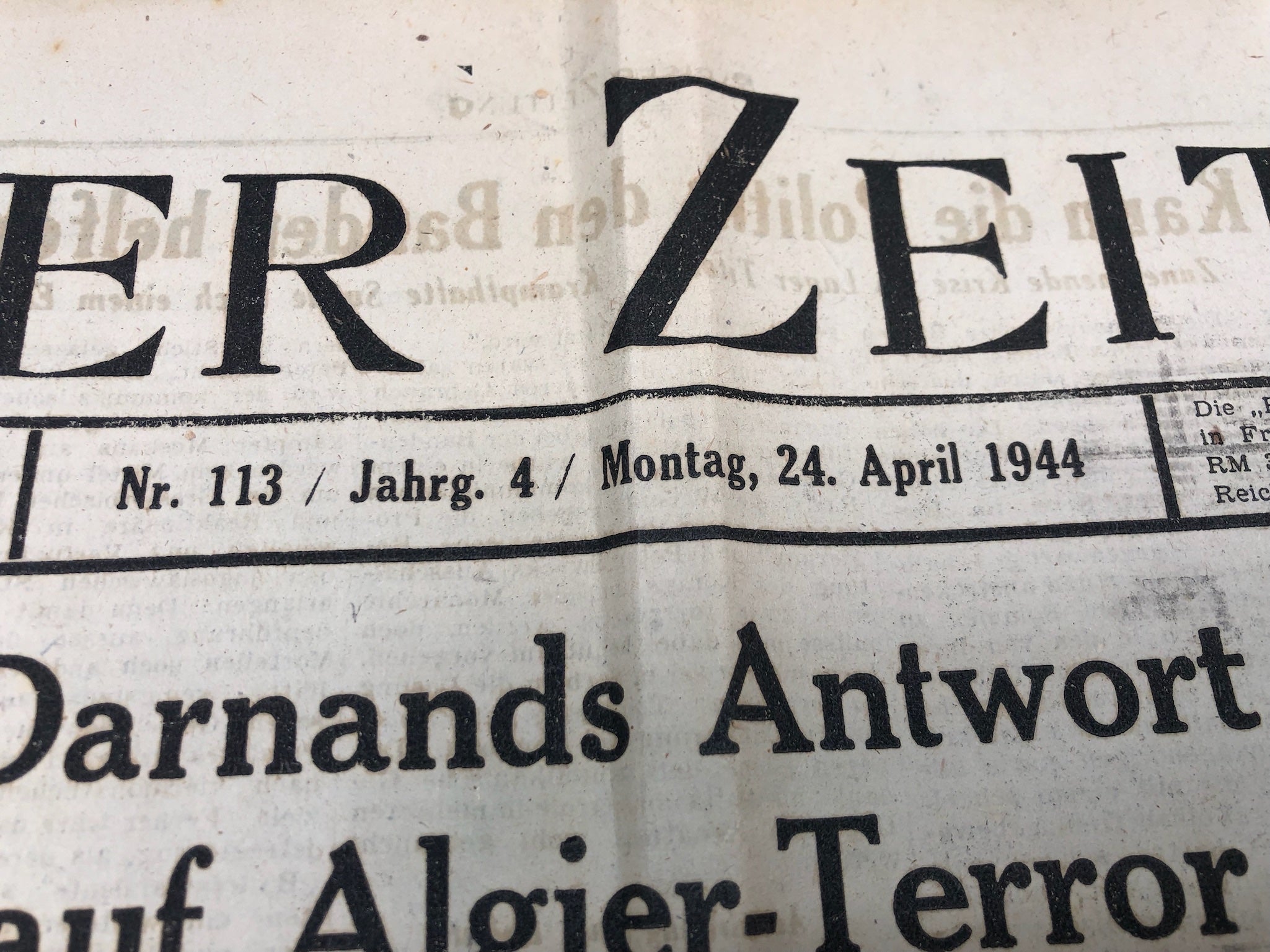 Original WW2 German Political Newspaper - 24th April 1944 - The Militaria Shop