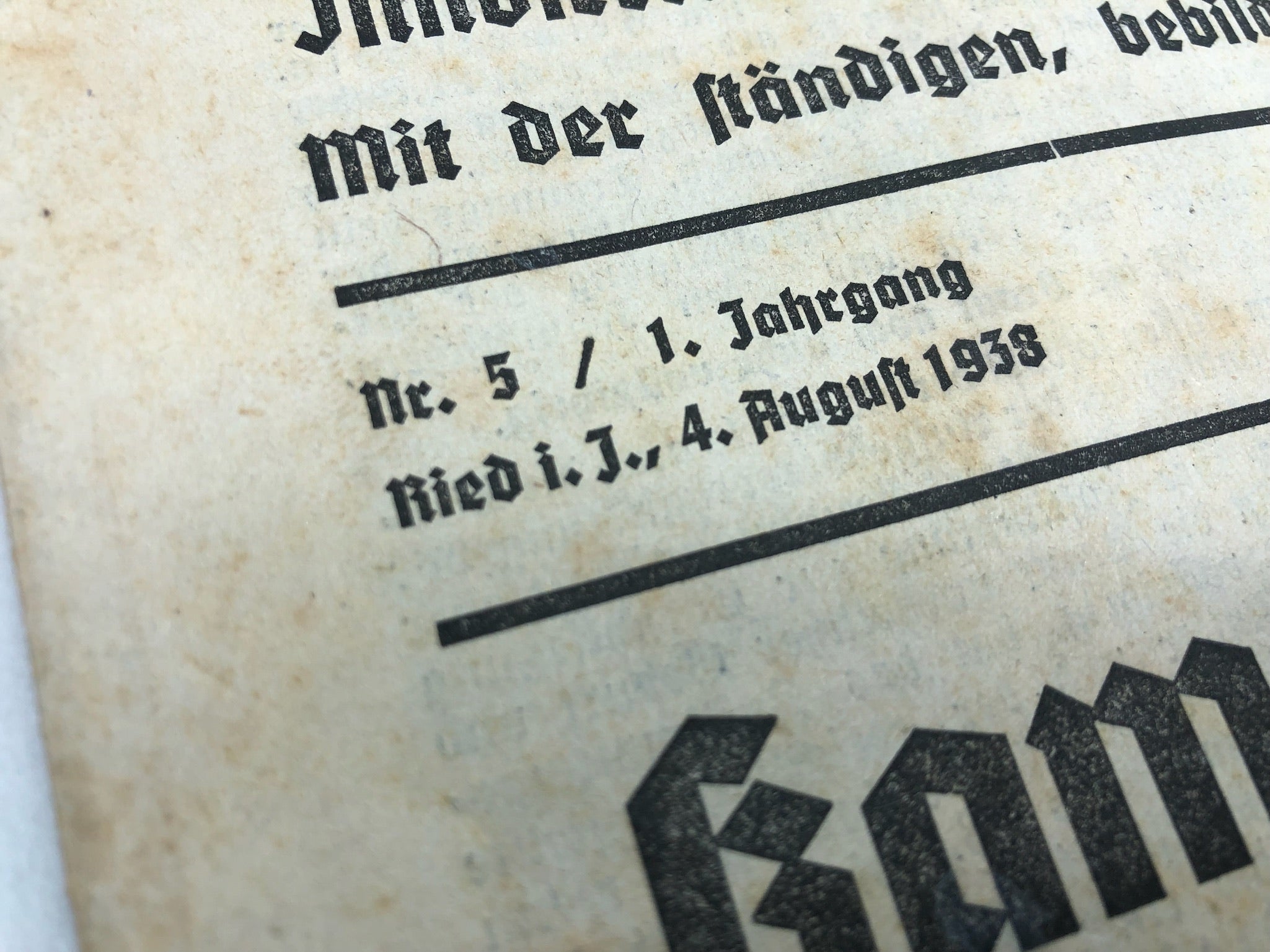 Original WW2 German NSDAP Heimatblatt Political Newspaper - 4th August 1938 - The Militaria Shop