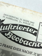 JB Juustrierter Beobachter NSDAP Magazine Original WW2 German - 12th March 1942 - The Militaria Shop