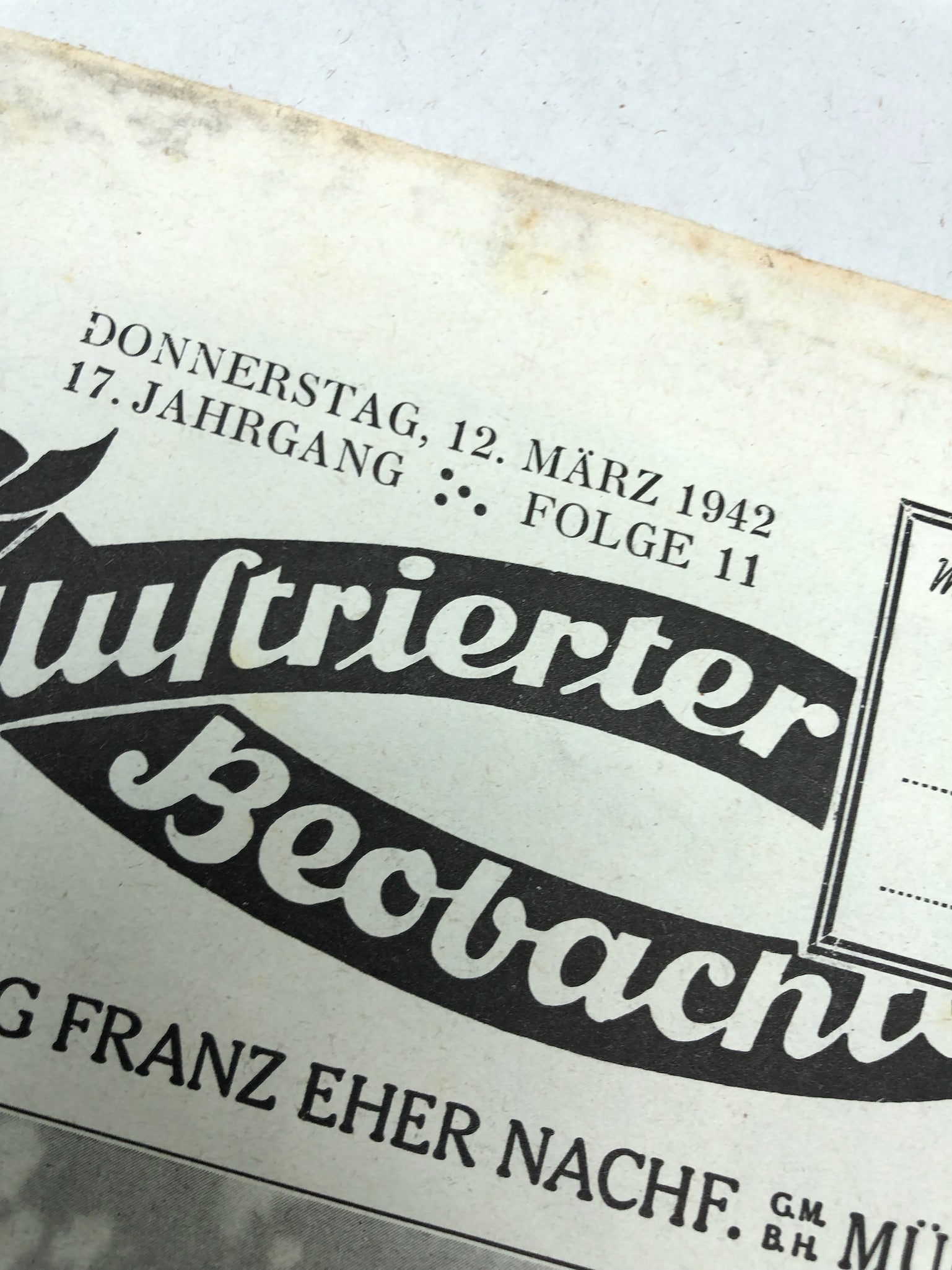 JB Juustrierter Beobachter NSDAP Magazine Original WW2 German - 12th March 1942 - The Militaria Shop