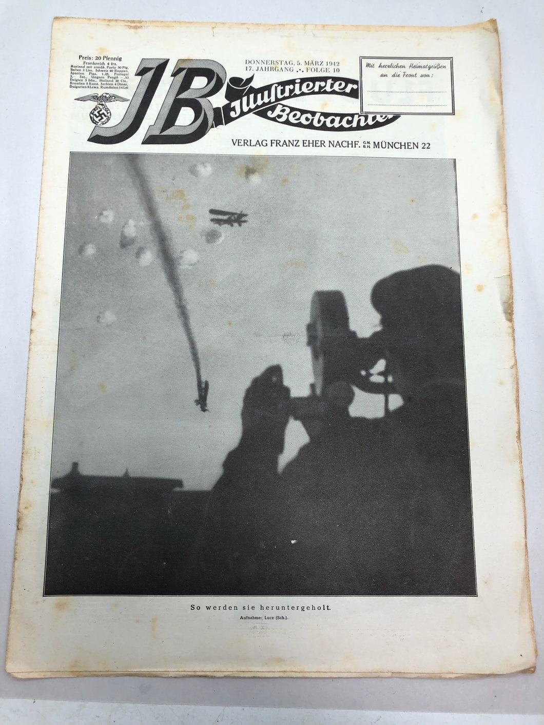 JB Juustrierter Beobachter NSDAP Magazine Original WW2 German - 5 March 1942