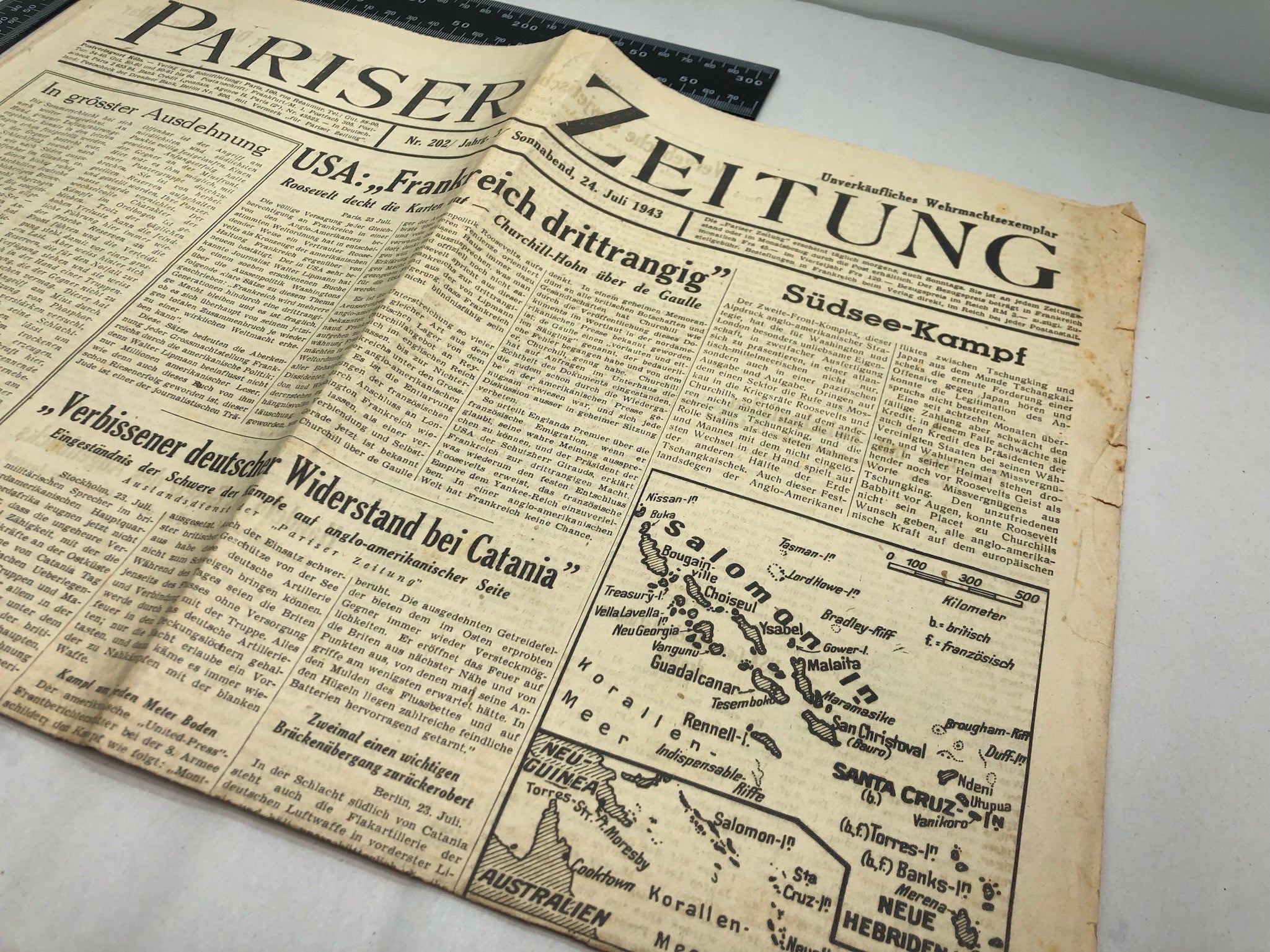 Original WW2 German Political Newspaper - 24th July 1943 - The Militaria Shop