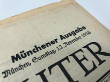 Lade das Bild in den Galerie-Viewer, Original WW2 German Nazi Party VOLKISCHER BEOBACHTER Political Newspaper - 12 November 1938
