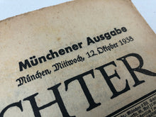 Load image into Gallery viewer, Original WW2 German Nazi Party VOLKISCHER BEOBACHTER Political Newspaper - 12 October 1938
