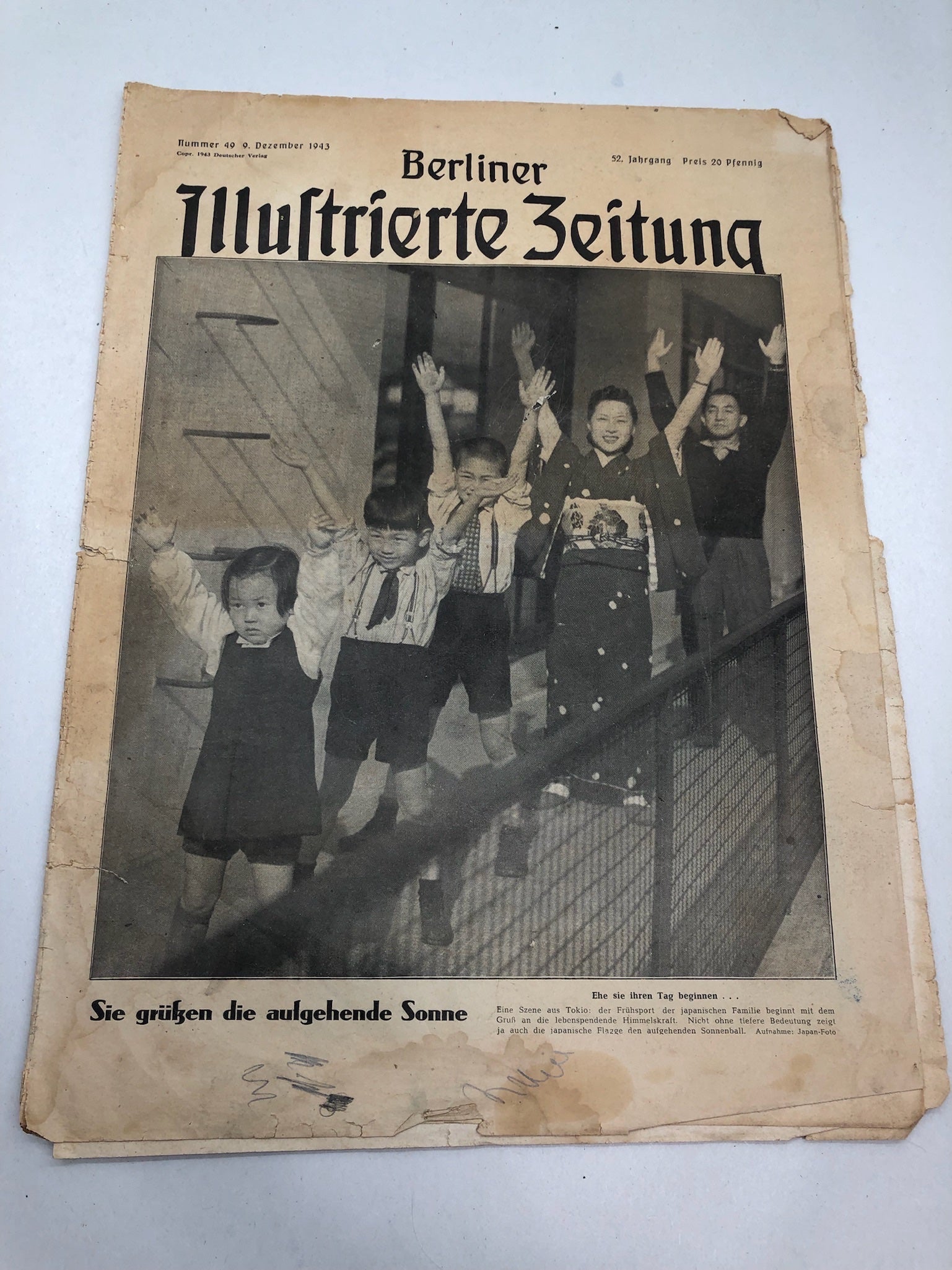 Original WW2 German Political Newspaper - 9th December 1943 - The Militaria Shop