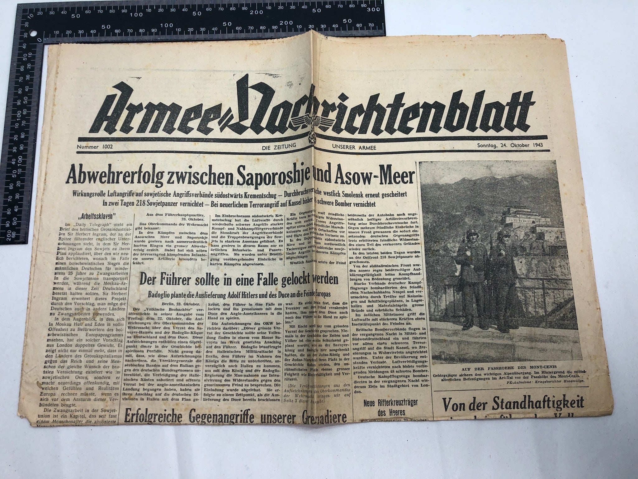 Original WW2 German Political Newspaper - 24th October 1943 - The Militaria Shop