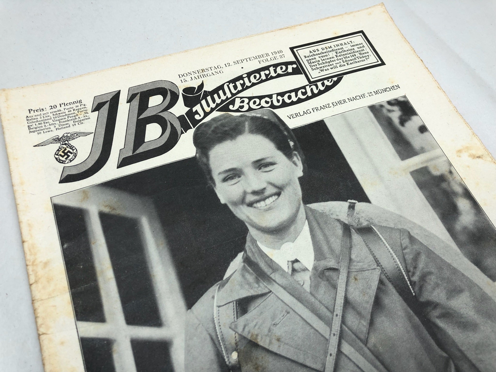 JB Juustrierter Beobachter NSDAP Magazine Original WW2 German - 12 September 1940 - The Militaria Shop