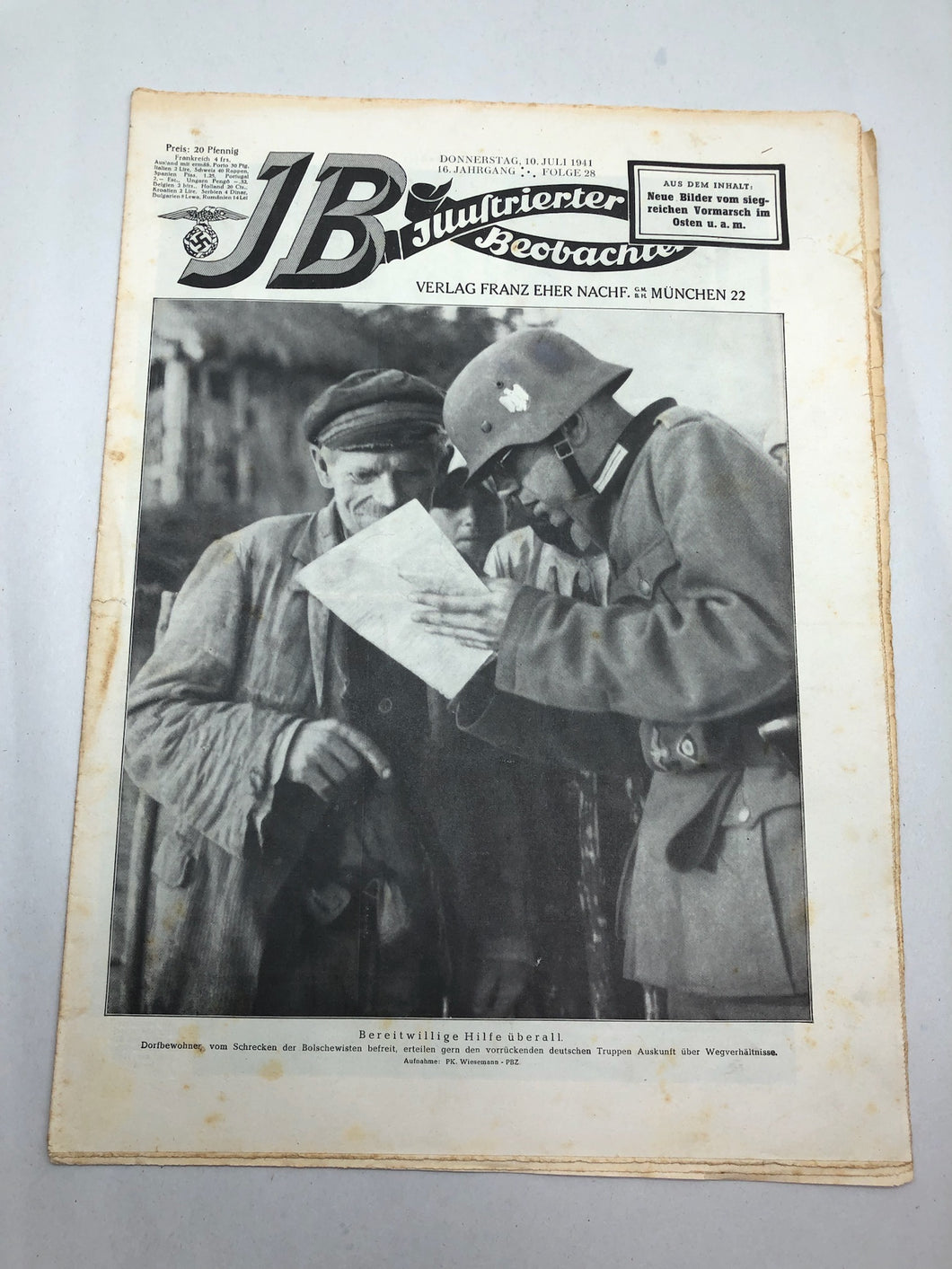 JB Juustrierter Beobachter NSDAP Magazine Original WW2 German - 10 July 1941