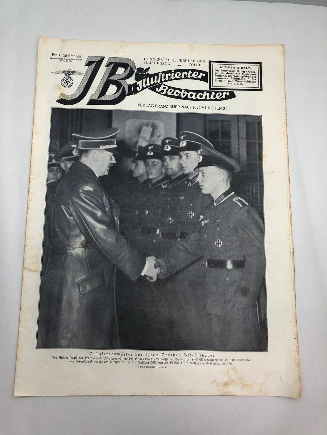 JB Juustrierter Beobachter NSDAP Magazine Original WW2 German - 1st February 1940