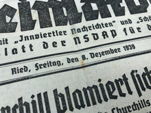 Lade das Bild in den Galerie-Viewer, Original WW2 German NSDAP Heimatblatt Political Newspaper - 8th December 1939
