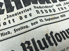 Load image into Gallery viewer, Original WW2 German NSDAP Heimatblatt Political Newspaper - 15th September 1939
