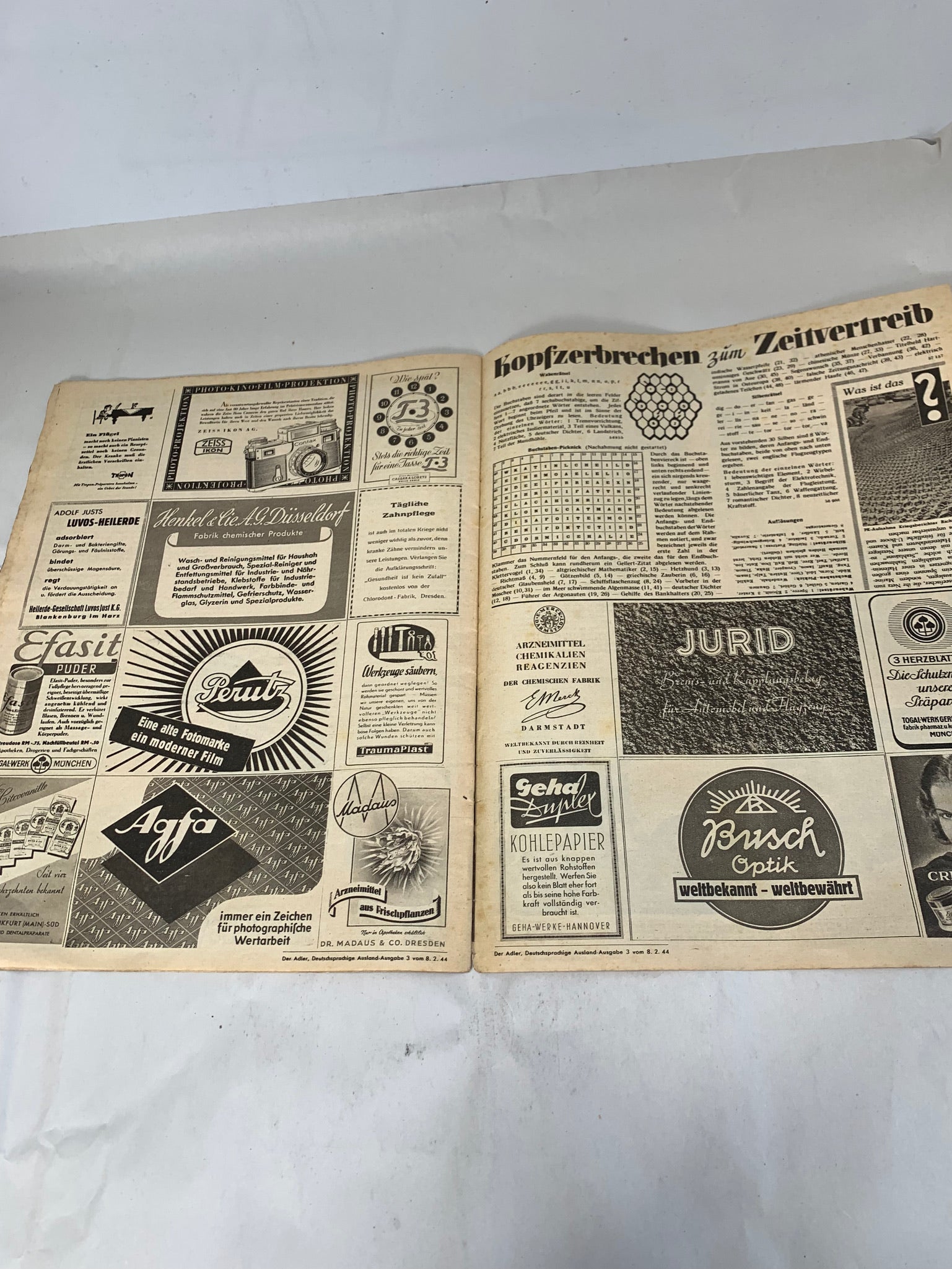 Der Adler Magazine Original WW2 German - 8th February 1944 - The Militaria Shop