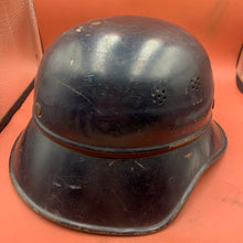 Load image into Gallery viewer, Original WW2 German Civil Defence Luftschutz Helmet - Complete with Liner &amp; Chinstrap
