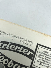 Load image into Gallery viewer, JB Juustrierter Beobachter NSDAP Magazine Original WW2 German - 12 September 1940
