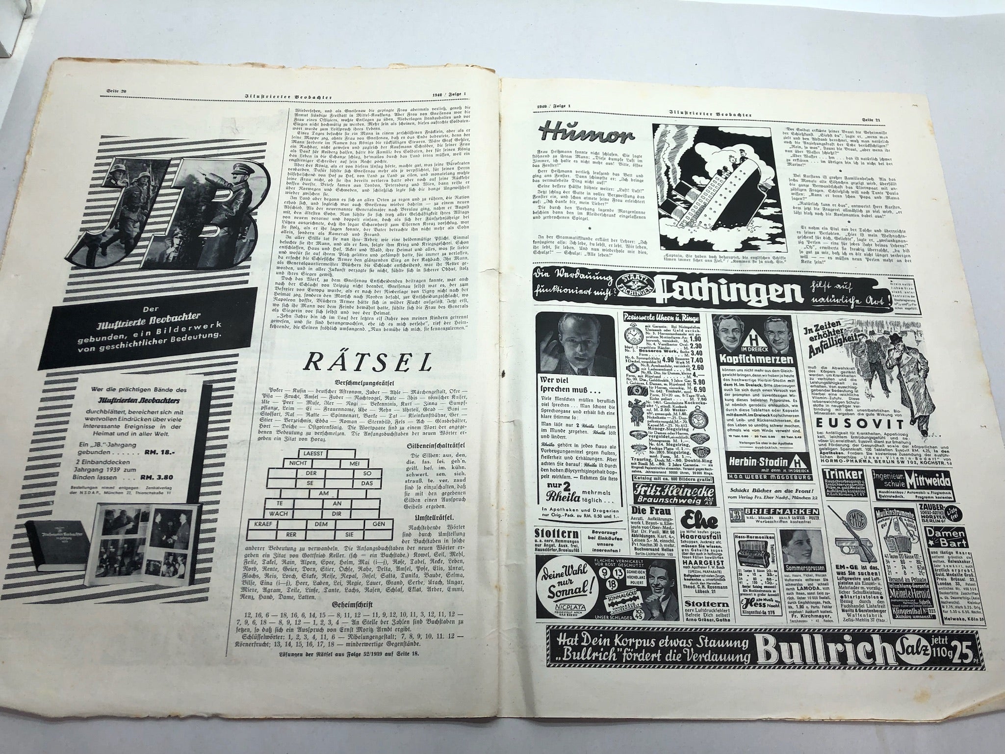 JB Juustrierter Beobachter NSDAP Magazine Original WW2 German - 4th January 1940 - The Militaria Shop