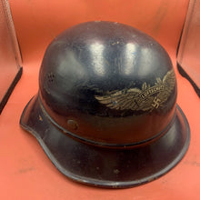 Load image into Gallery viewer, Original WW2 German Civil Defence Luftschutz Helmet - Complete with Liner &amp; Chinstrap
