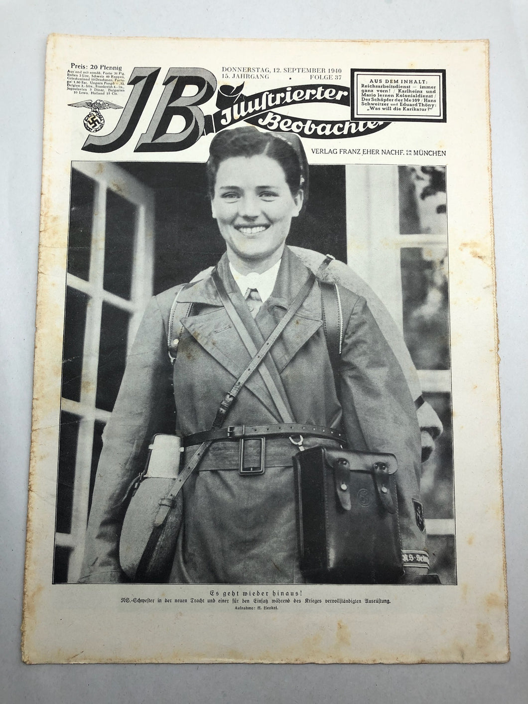 JB Juustrierter Beobachter NSDAP Magazine Original WW2 German - 12 September 1940