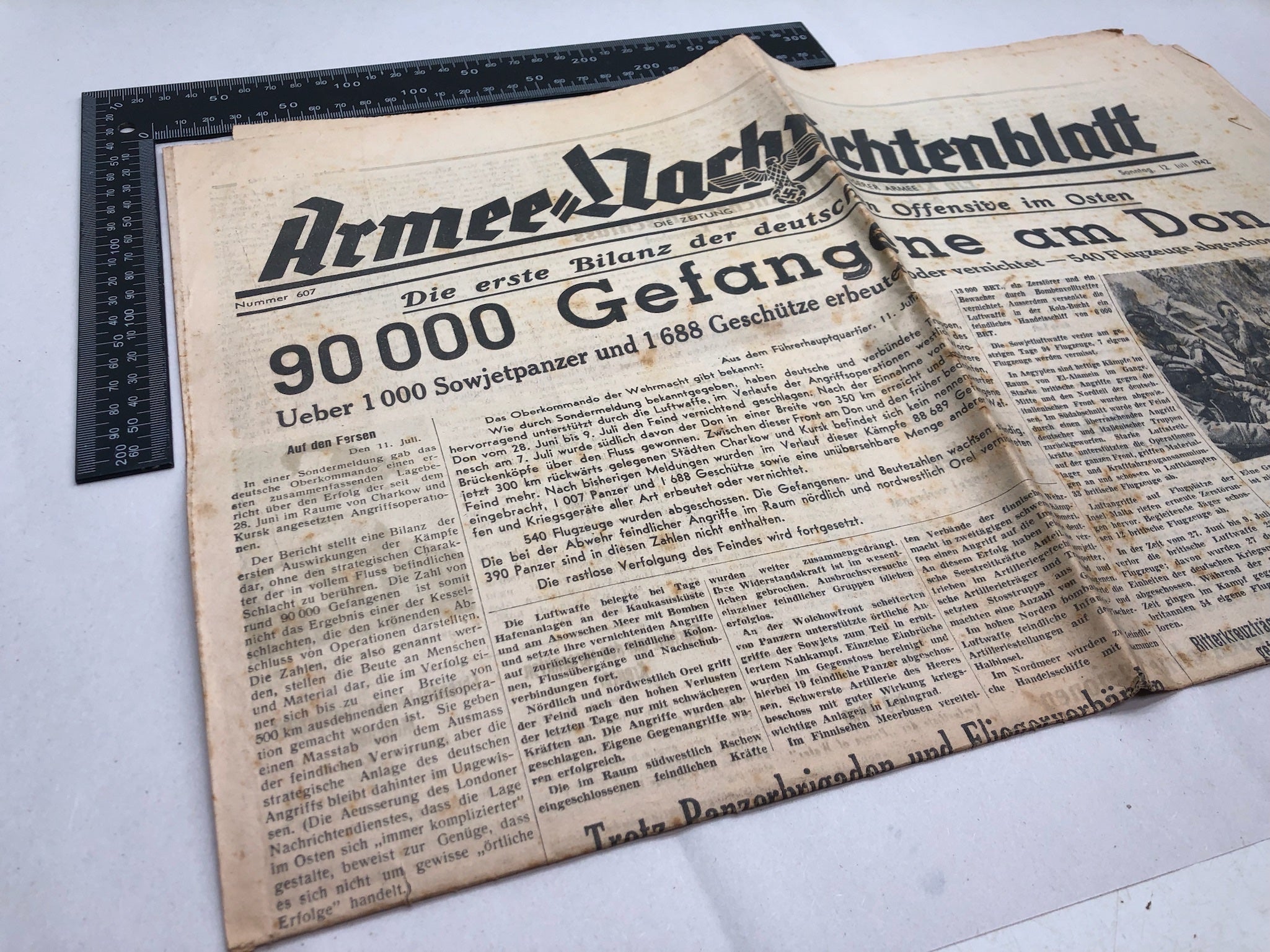Original WW2 German Political Newspaper - 12th July 1942 - The Militaria Shop