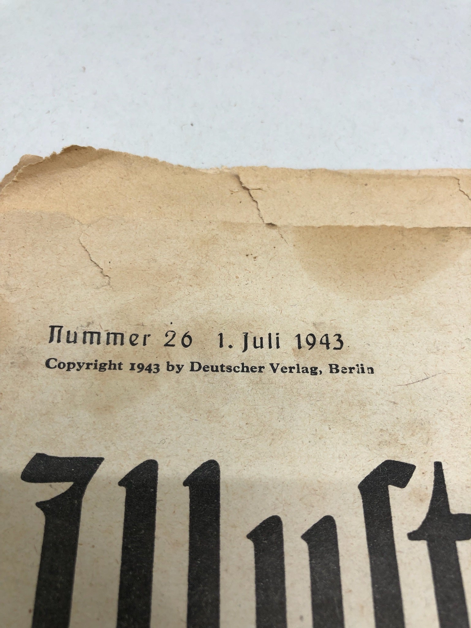 Original WW2 German Political Newspaper - 1st July 1943 - The Militaria Shop
